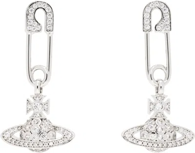 Vivienne Westwood Silver Lucrece Earrings In P102 Platinum/whit