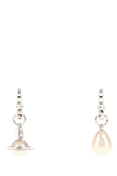 Vivienne Westwood Silver Metal Small Claude Earrings