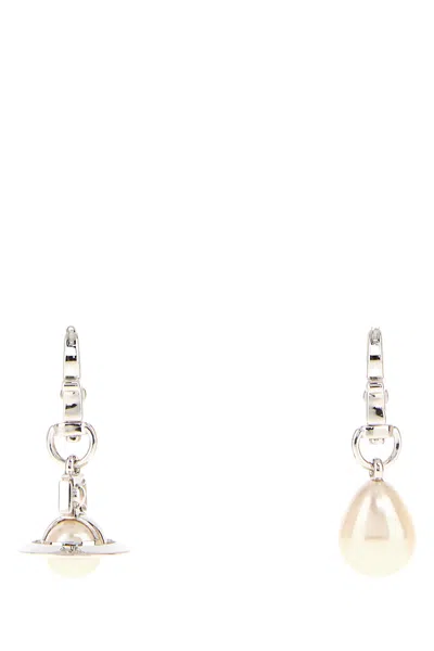 Vivienne Westwood Silver Metal Small Claude Earrings