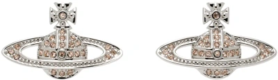 Vivienne Westwood Silver Mini Bas Relief Earrings In P444 Platinum/light