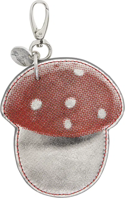Vivienne Westwood Silver Mushroom Charm Keychain In Ss25-p304