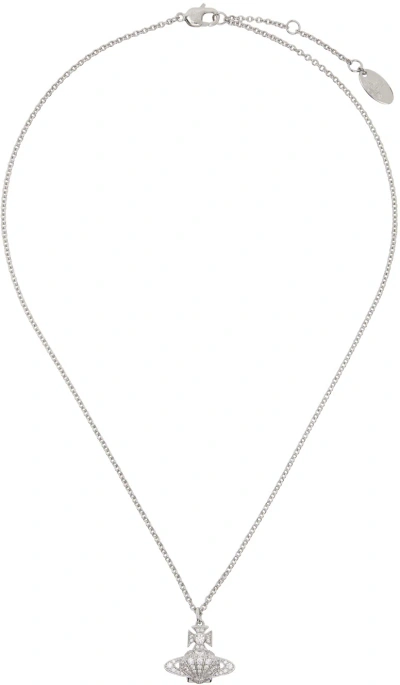 Vivienne Westwood Silver Natalina Pendant Necklace In P102 Platinum/white