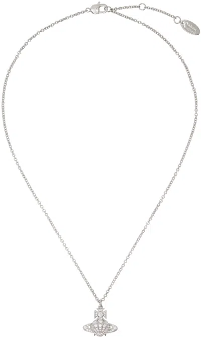 Vivienne Westwood Silver Natalina Pendant Necklace In White