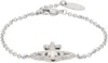 Vivienne Westwood Silver Olympia Faux-pearl Chain Bracelet In P226 Platinum / Crea