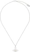 Vivienne Westwood Silver Olympia Pearl Pendant Necklace In 231-02p132-p132sm