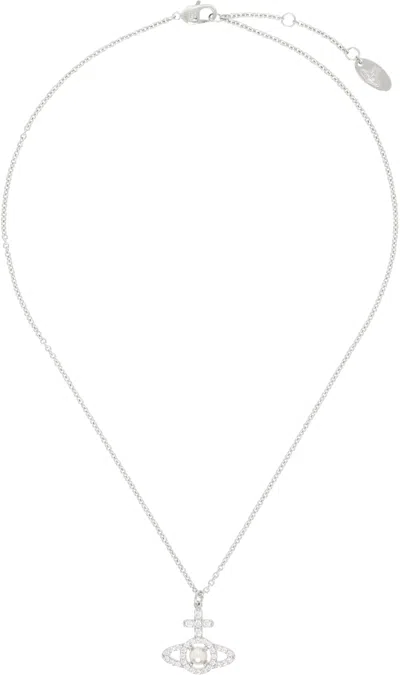 Vivienne Westwood Silver Olympia Pearl Pendant Necklace In Metallic