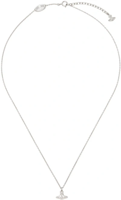 Vivienne Westwood Silver Oslo Pendant Necklace In Platinum