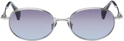 Vivienne Westwood Silver Oval Sunglasses In Gray