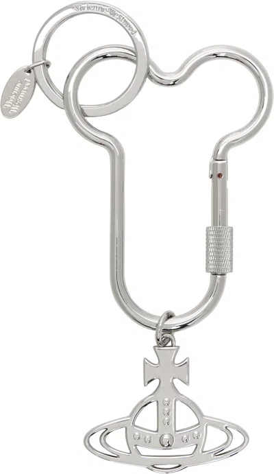 Vivienne Westwood Silver Penis Carabiner Keychain In Aw24-q401