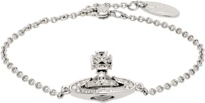 Vivienne Westwood Silver Pina Bas Relief Bracelet In Metallic