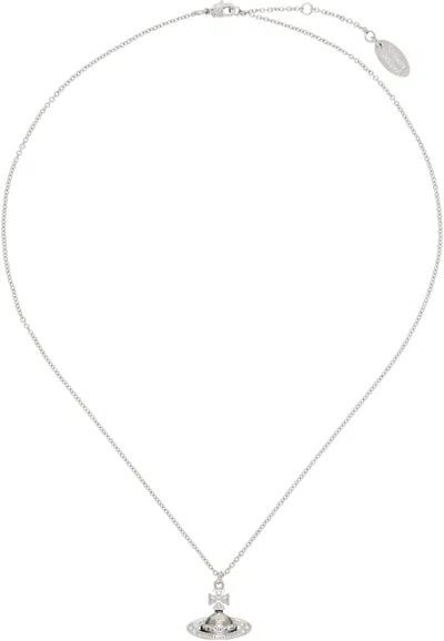 Vivienne Westwood Silver Pina Small Bas Relief Pendant Necklace In Ss22-p116