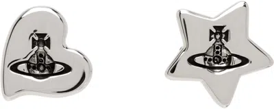 Vivienne Westwood Silver Priscilla Earrings In P157 Platinum/blac