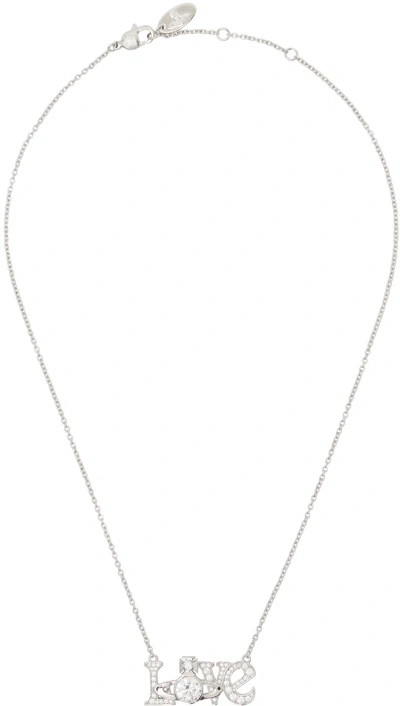 Vivienne Westwood Silver Roderica Pendant Necklace In Platinum