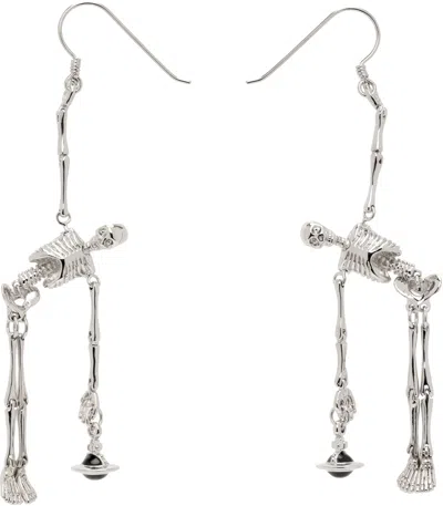 VIVIENNE WESTWOOD SILVER SKELETON EARRINGS