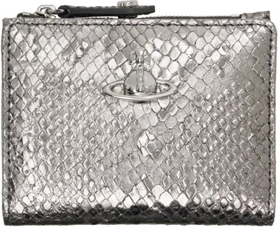 Vivienne Westwood Silver Slim Flap Card Holder
