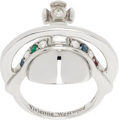 Vivienne Westwood Silver Solid Orb Ring In Aw24-p019
