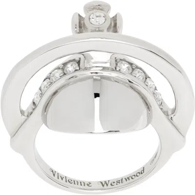 Vivienne Westwood Silver Solid Orb Ring In Ss25-p116