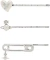 Vivienne Westwood Silver Tilde Bobby Pin Set In P103 Platinum/crea