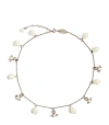 VIVIENNE WESTWOOD SILVER-TONE BRASS AND CREAMROSE PEARL EMILIANA NECKLACE