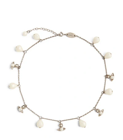 Vivienne Westwood Silver-tone Brass And Creamrose Pearl Emiliana Necklace