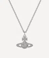 Vivienne Westwood Grace Bas Relief Pendant Necklace Silver Cubic Zirconia Women