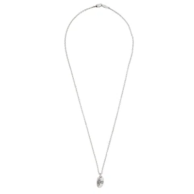 Vivienne Westwood Silver-tone Logo Necklace In Black