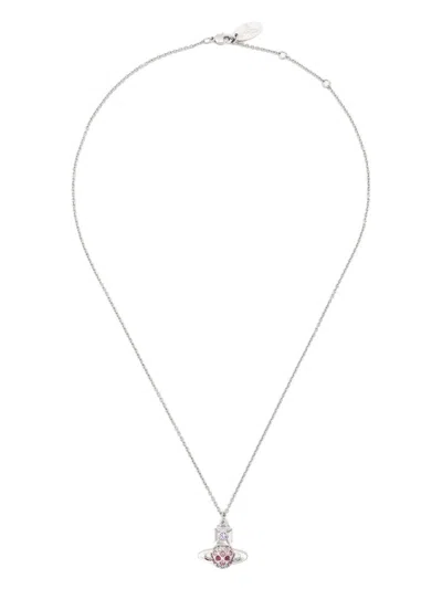Vivienne Westwood Willa Bas Relief Orb-embellished Necklace In Silver
