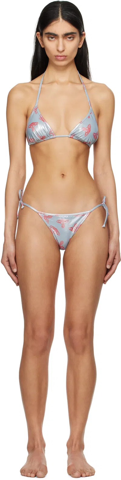 Vivienne Westwood Silver Triangle Bikini In P401 Grey