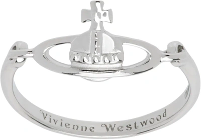 Vivienne Westwood Silver Vendome Ring In Platinum