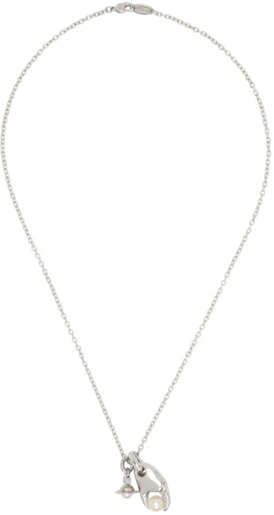 Vivienne Westwood Silver Wadim Pendant Necklace In Platinum