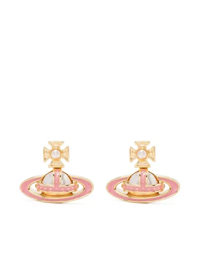 Vivienne Westwood Simonetta Bas Relief Earrings In Pink