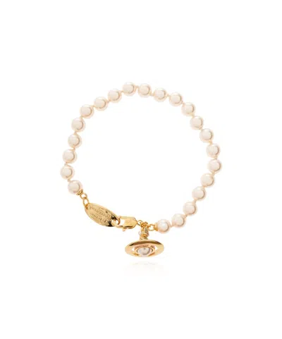 Vivienne Westwood Simonetta Pearl Bracelet In Red