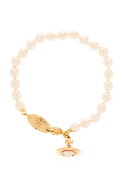 Vivienne Westwood Simonetta Pearl Bracelet In Gold