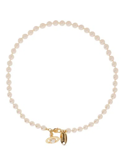 Vivienne Westwood Simonetta Pearl Necklace Accessories In Gold