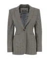 Vivienne Westwood Embroidered Stretch Cotton Blazer In Gray