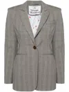 Vivienne Westwood Checkered Structured Blazer With Peak Lapels In Grey