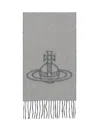Vivienne Westwood Single Orb Double Scarf In Gray