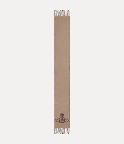 Vivienne Westwood Single Orb Double Scarf Camel Single Orb Double Fa Unisex In Brown