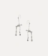 Vivienne Westwood Skeleton Earrings Silver Brass Unisex In Silver