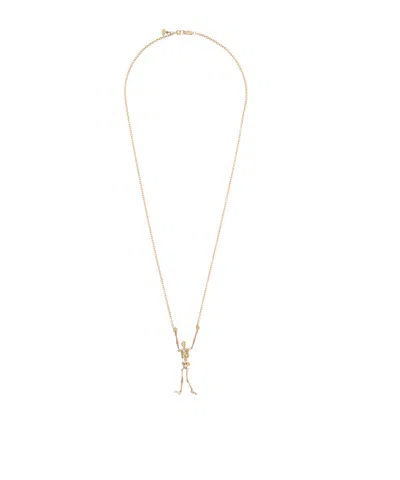 Vivienne Westwood Skeleton Long Necklace In Gold/ivory