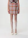 Vivienne Westwood Cut Off Checked Wool Miniskirt In Bunt