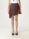 Vivienne Westwood Asymmetric Wrap Skirt With Check Pattern And Button Fastening In Multi