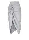 Vivienne Westwood Mens Multi Side Panther Check Wool-linen Blend Midi Skirt In Gray