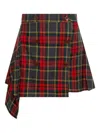 Vivienne Westwood Asymmetric Wrap Skirt With Check Pattern And Button Fastening In Multi
