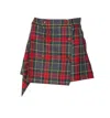 Vivienne Westwood Asymmetric Wrap Skirt With Check Pattern And Button Fastening In Multi