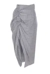 Vivienne Westwood Mens Multi Side Panther Check Wool-linen Blend Midi Skirt In Grey