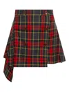 Vivienne Westwood Asymmetric Wrap Skirt With Check Pattern And Button Fastening In Multi