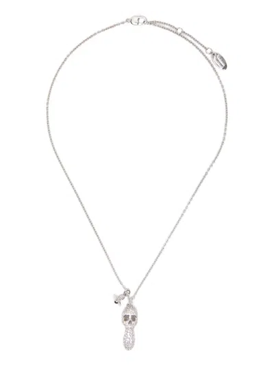 Vivienne Westwood Skull-charm Necklace In Metallic