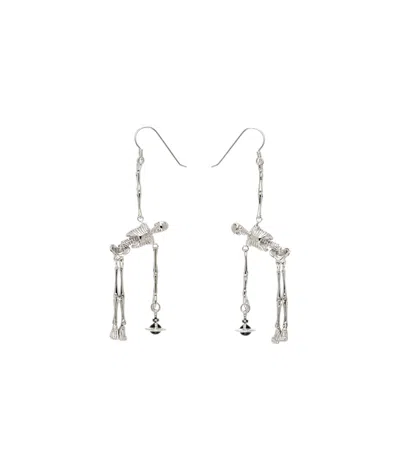 VIVIENNE WESTWOOD VIVIENNE WESTWOOD SKELETON-PENDANT HOOKED EARRINGS