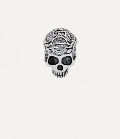 Vivienne Westwood Skull Ring Silver Unisex In Metallic